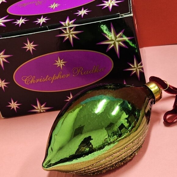 Lot (4) Christopher RADKO Glass Christmas Ornament - Santa, Bear, Penguin - Picture 8 of 11